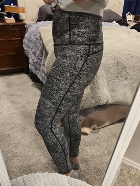 Women's Marled High-Waist Leggings — Black & Gray